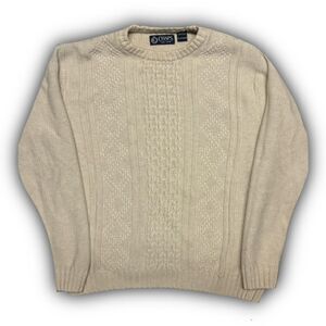 Chaps Knitted Cotton Cream Sweater XL